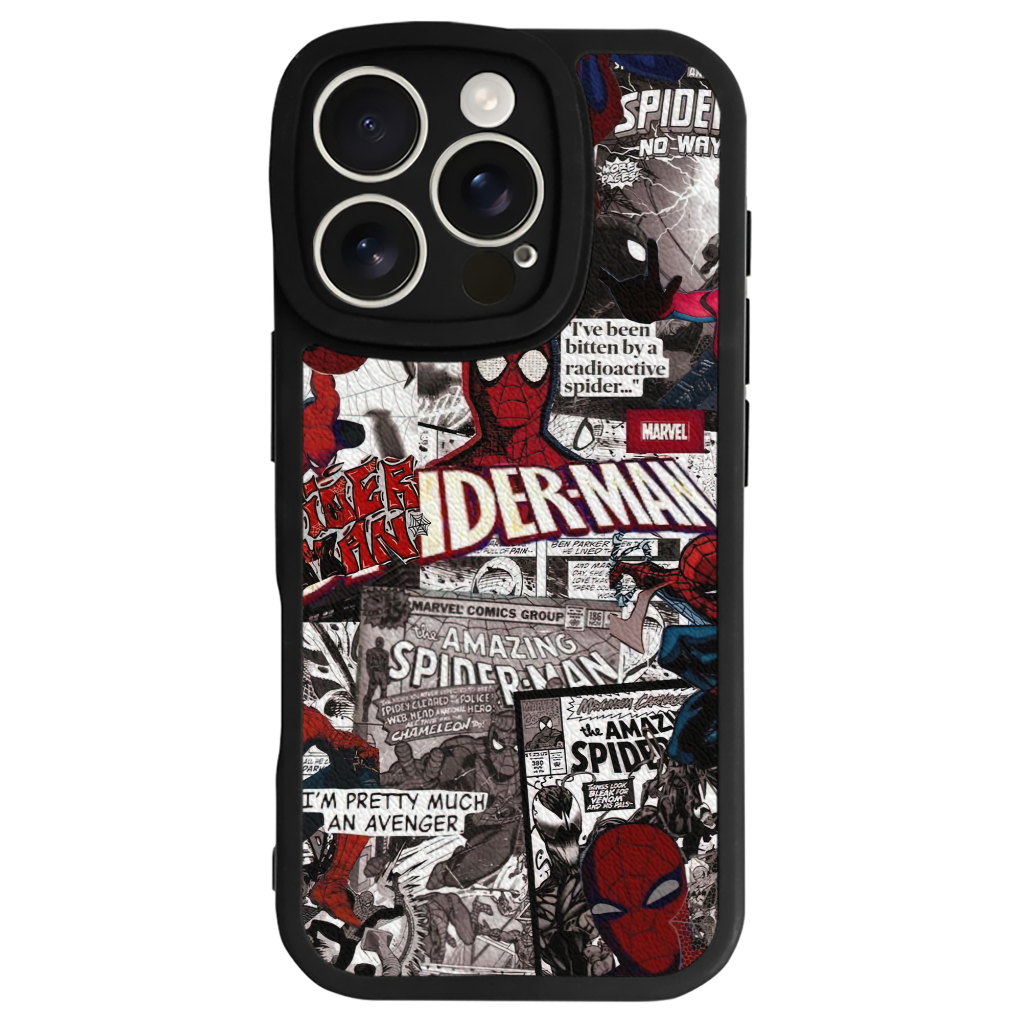 Spider Man スパイダーマン 【iPhone 16シリーズ対応】シリコンスマホケース（レザー調） 材質：シリコン